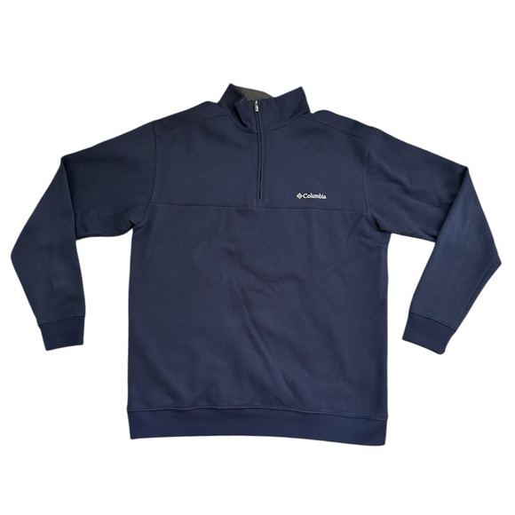 Columbia Navy Blue quarter zip sweater sweatshirt - Picture 1 of 6